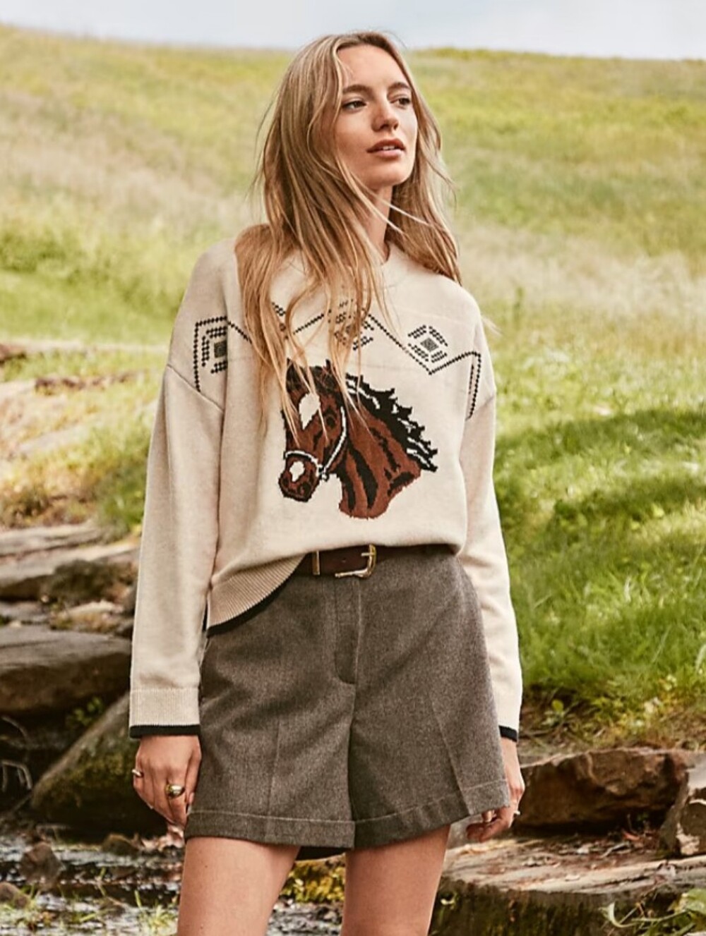 ANN TAYLOR LOFT Pullover Horse Sweater | S